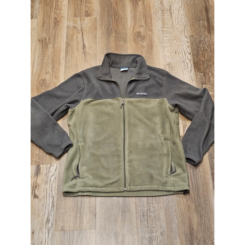 Columbia Mens Steens Mountain Full Zip Fleece Jacket Green Gray WM3220 Large